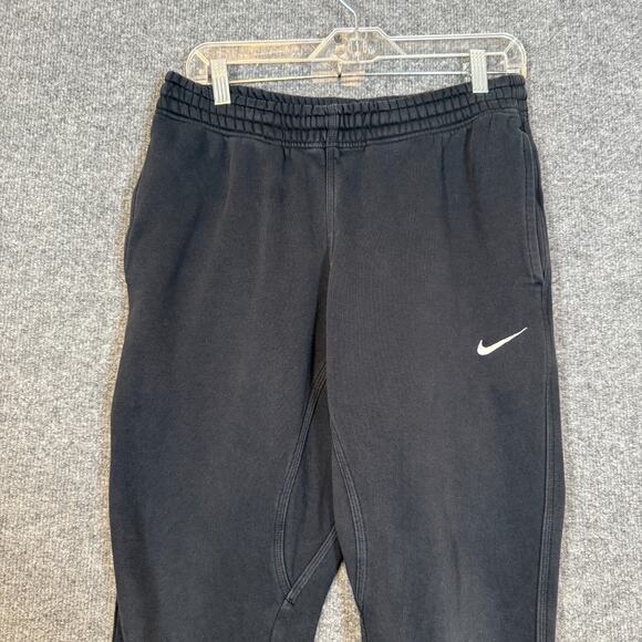 Nike Pants Mens Medium Black Joggers Stretch Casual Fleece Sweatpants Swoosh - Picture 4 of 10
